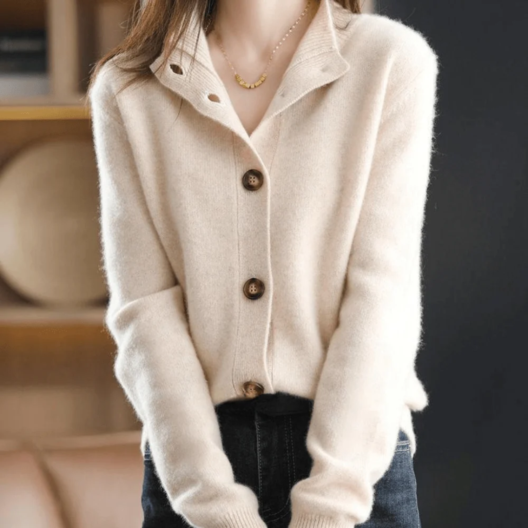 Elisa | Damen Strickjacke Locker mit Knöpfen