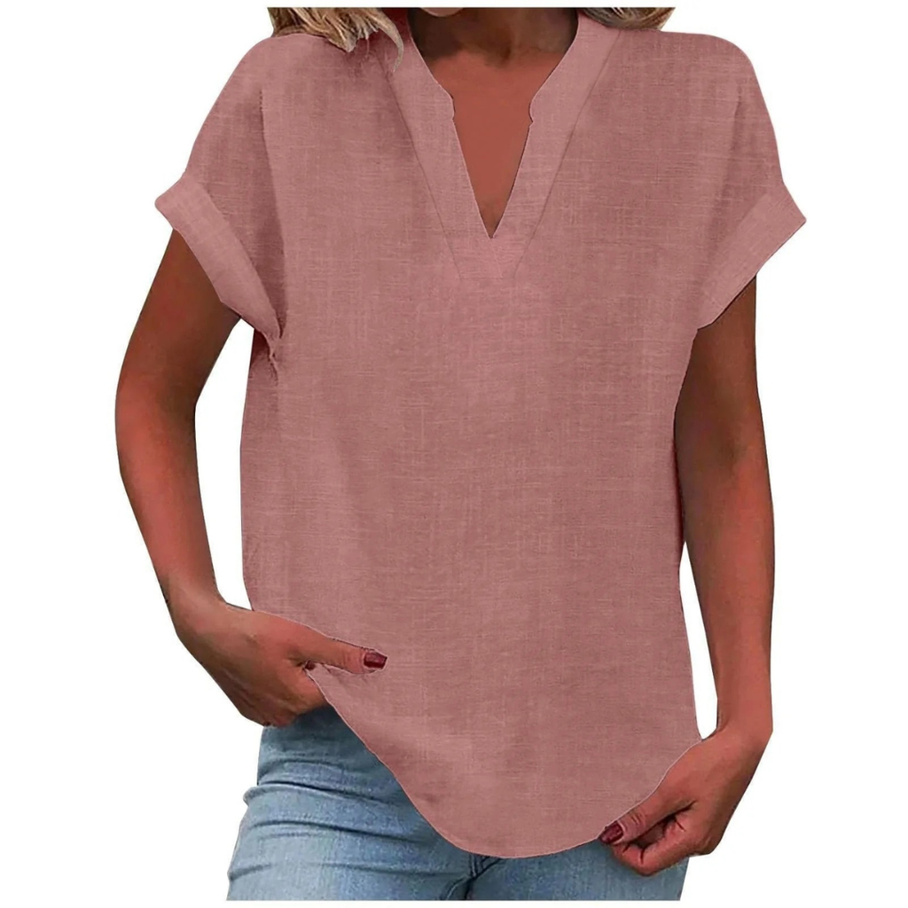Elisabeth | Damen Sommer Bluse Mit V-Ausschnitt