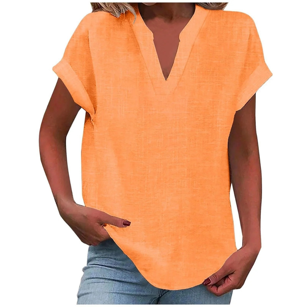 Elisabeth | Damen Sommer Bluse Mit V-Ausschnitt