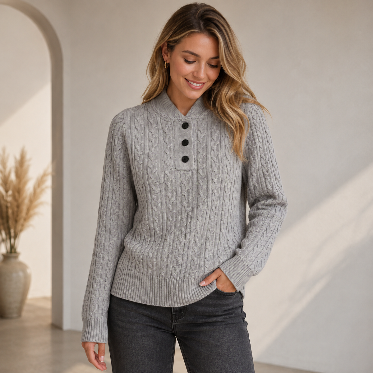 Elisabeth | Damen Strick Pullover mit Rollkragen