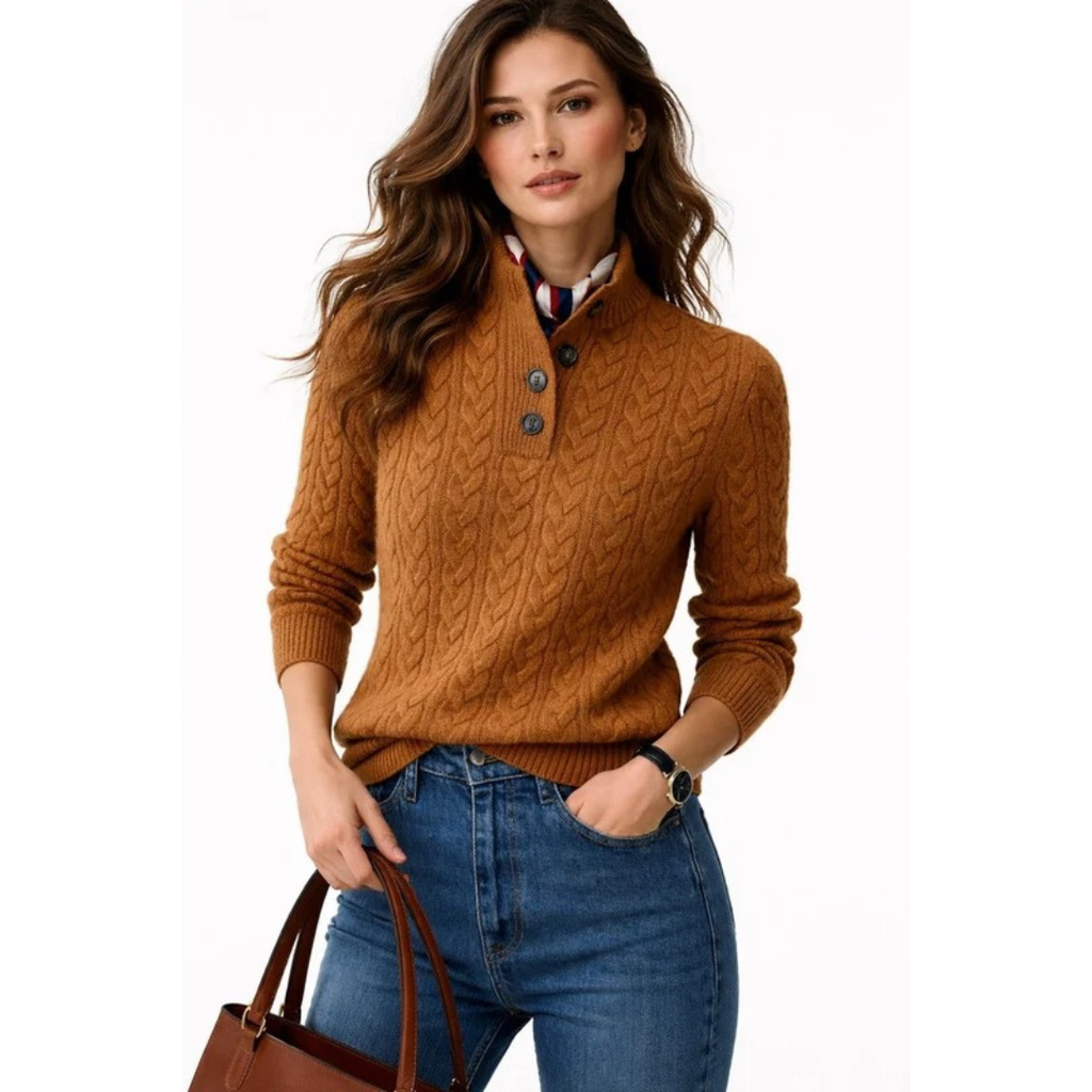 Elisabeth | Damen Strick Pullover mit Rollkragen