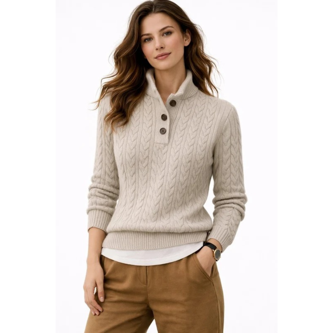Elisabeth | Damen Strick Pullover mit Rollkragen