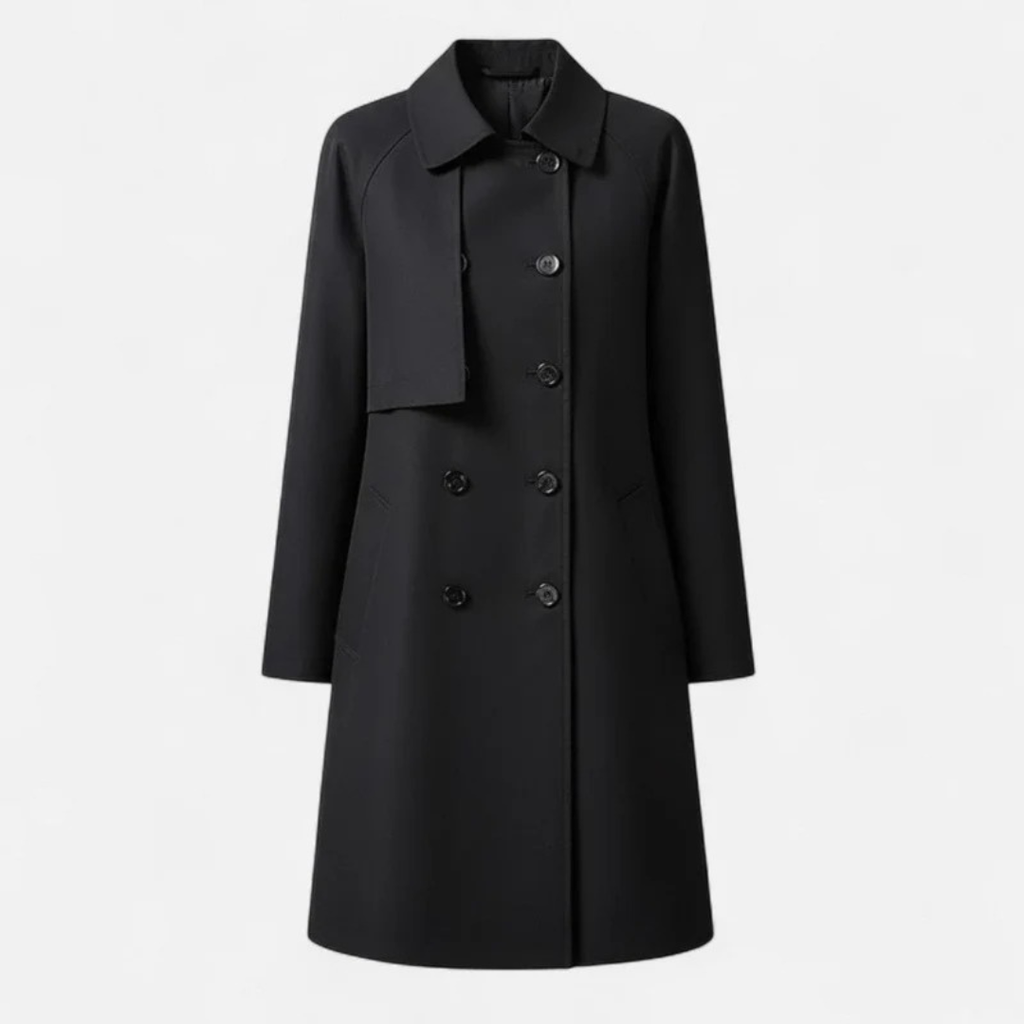 Elke | Damen Stilvoller Midi Trench Coat für Alltag und Büro