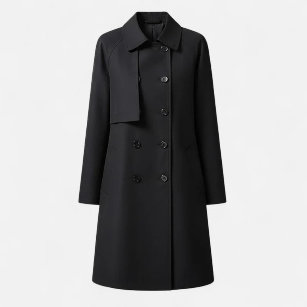 Elke | Damen Stilvoller Midi Trench Coat für Alltag und Büro