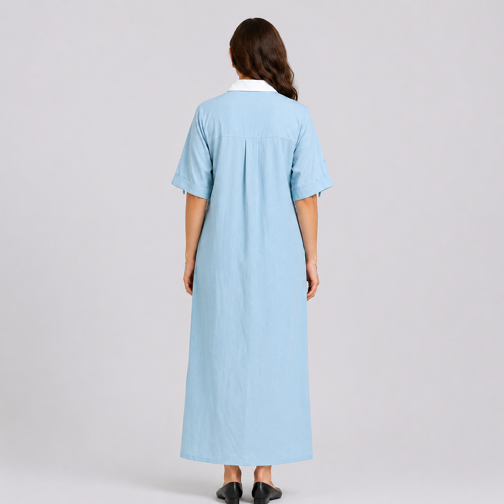 Elli | Damen Locker Leinen Maxikleid