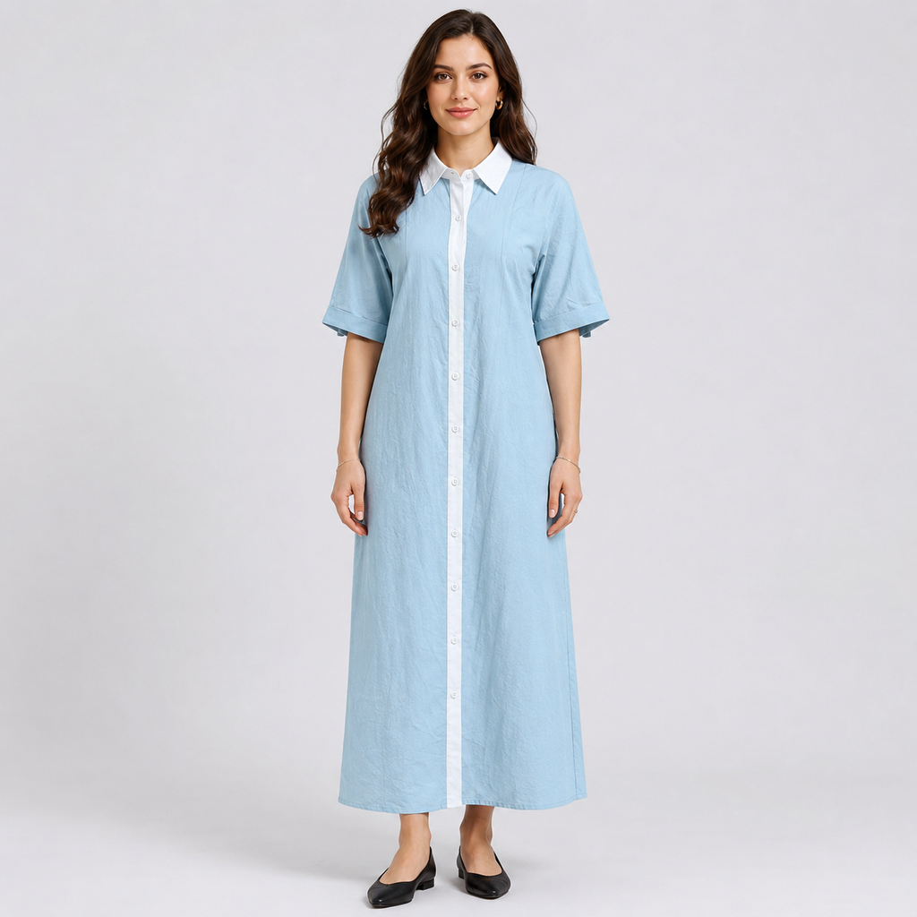 Elli | Damen Locker Leinen Maxikleid