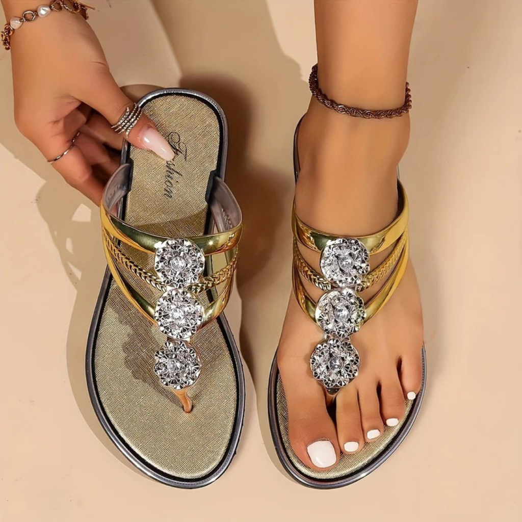 Elly | Damen Sommer Sandalen Mit Strass