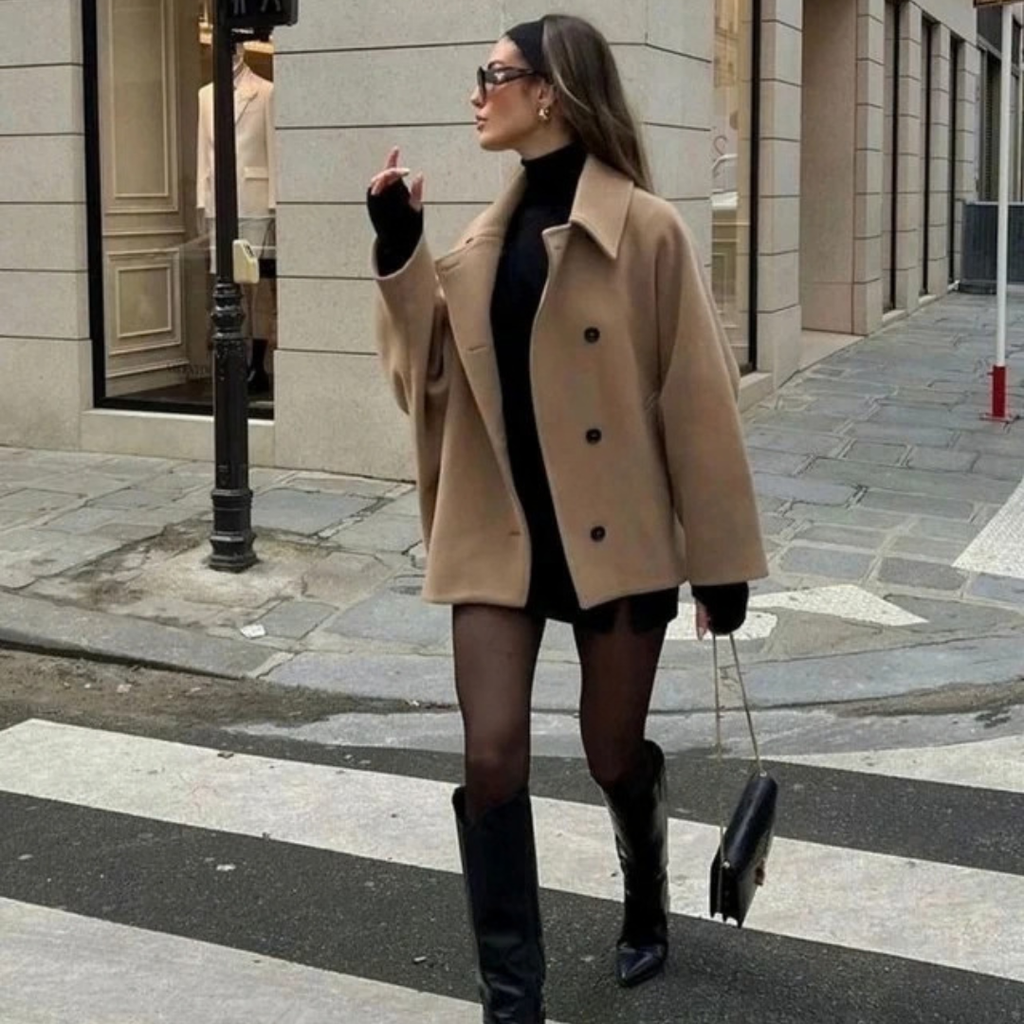 Eloise | Damen Oversized Winterjacke in Herbstfarben