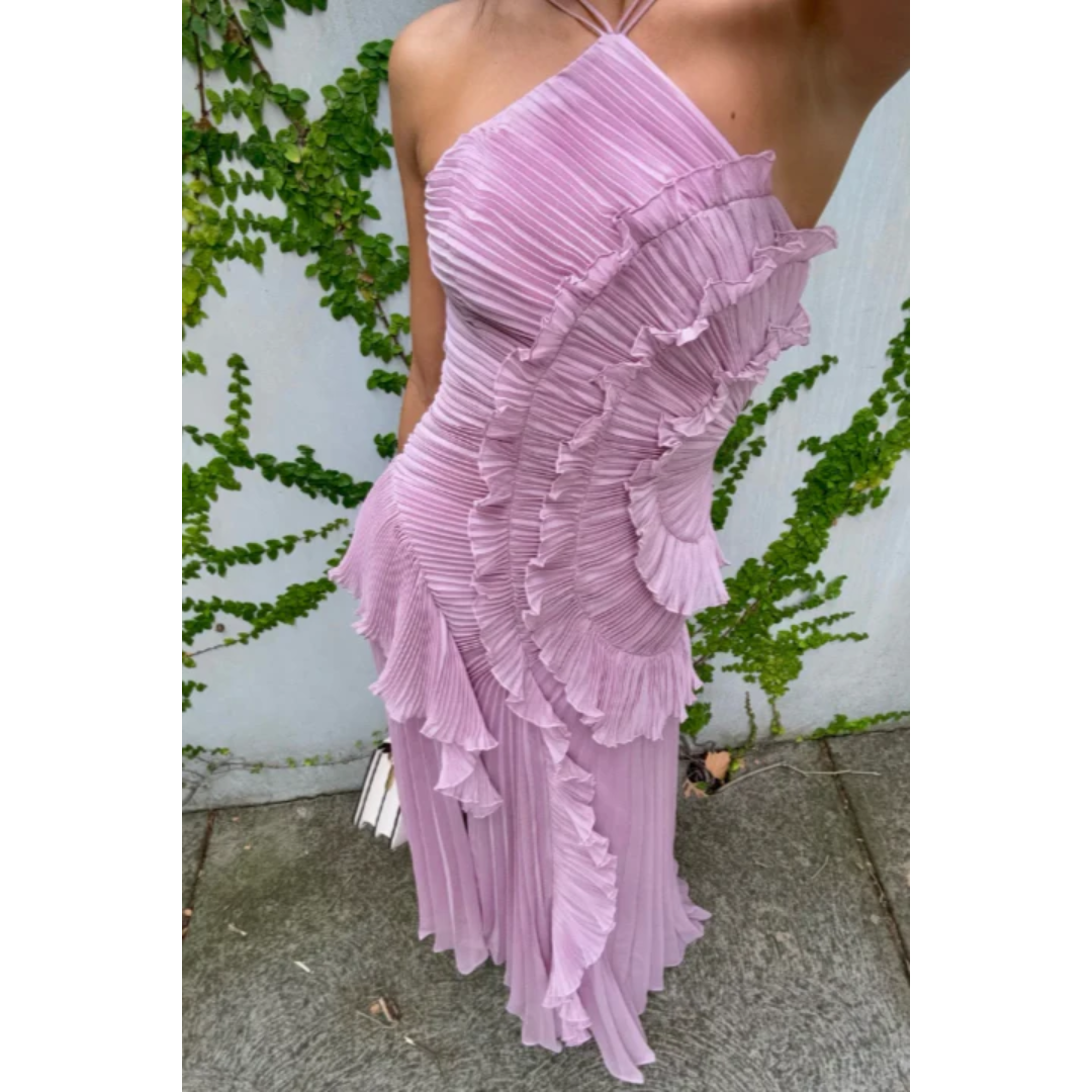 Elora | Damen Maxi Sommerkleid Rüschen Neckholder