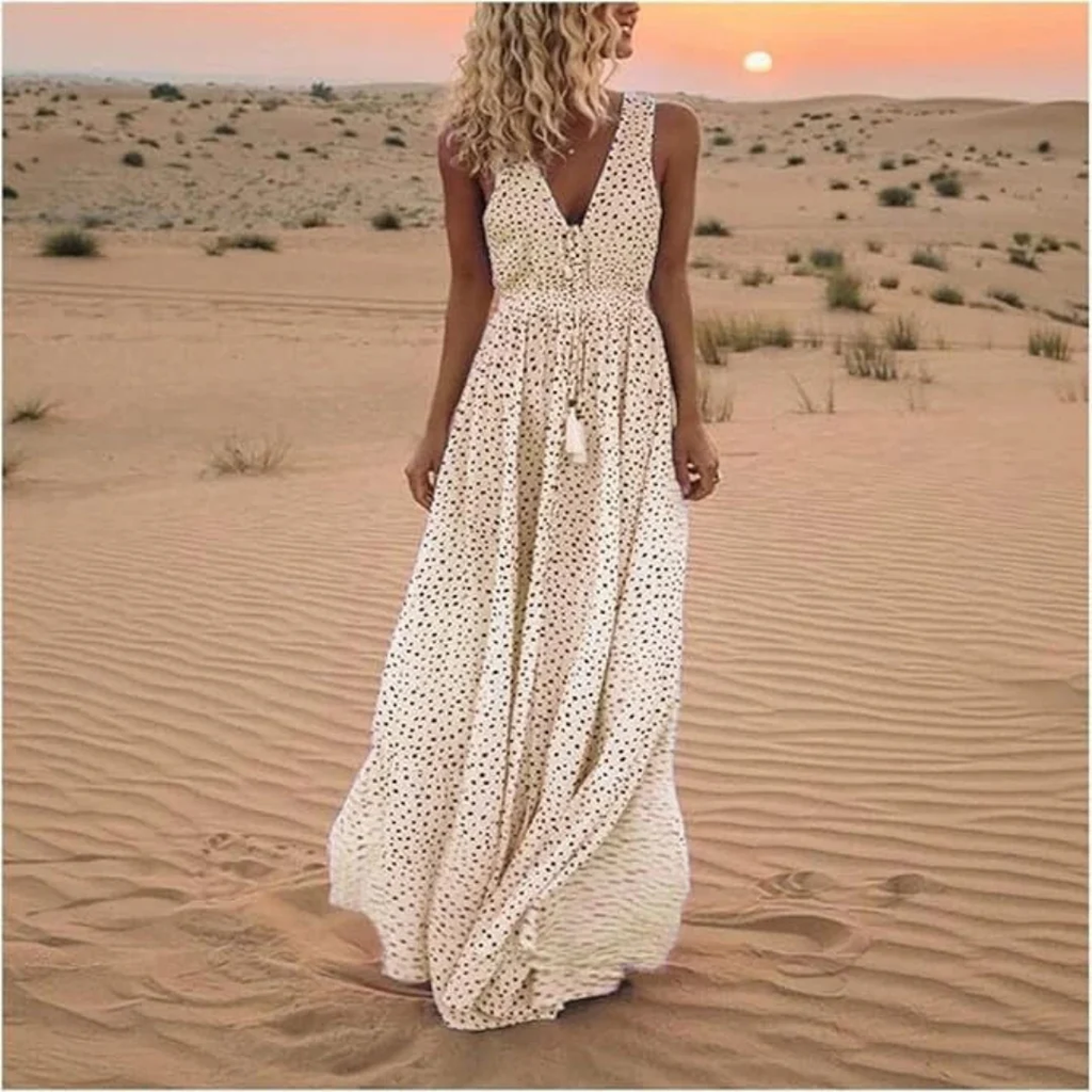 Eloria | Damen Sommerkleid Maxi im Boho Stil Modern