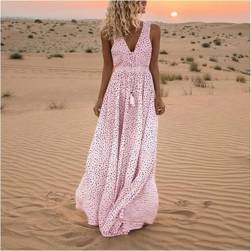 Eloria | Damen Sommerkleid Maxi im Boho Stil Modern