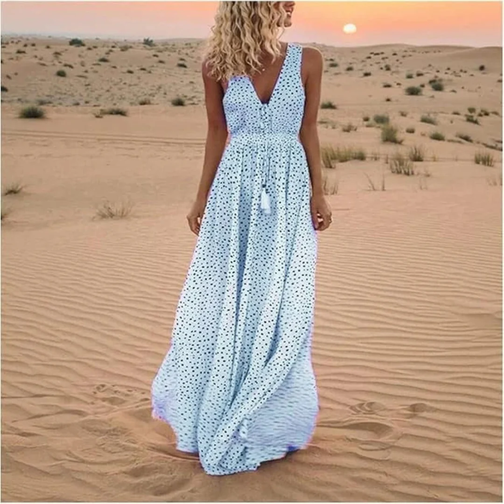 Eloria | Damen Sommerkleid Maxi im Boho Stil Modern