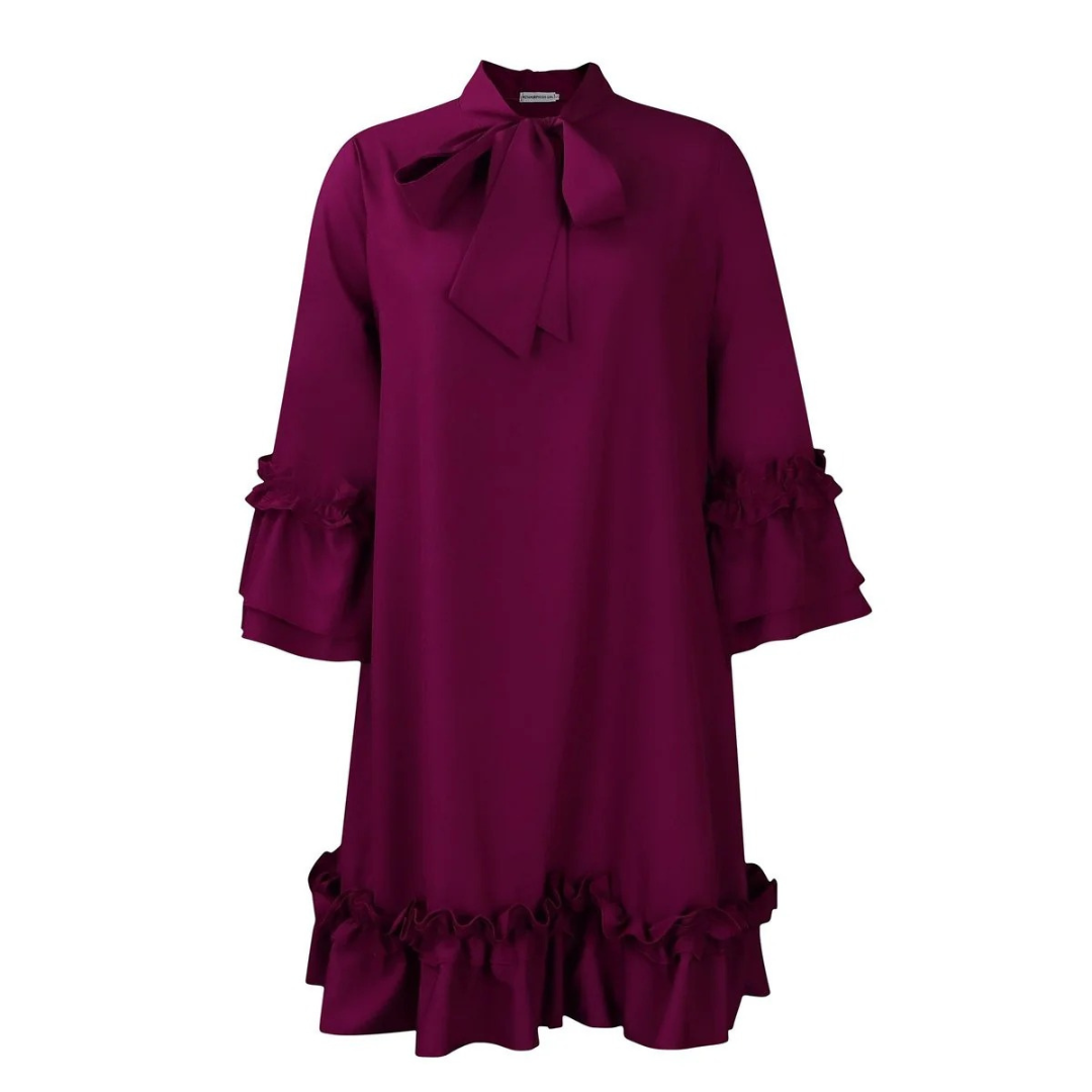Elsa | Damen Rüschen Tunika Minikleid
