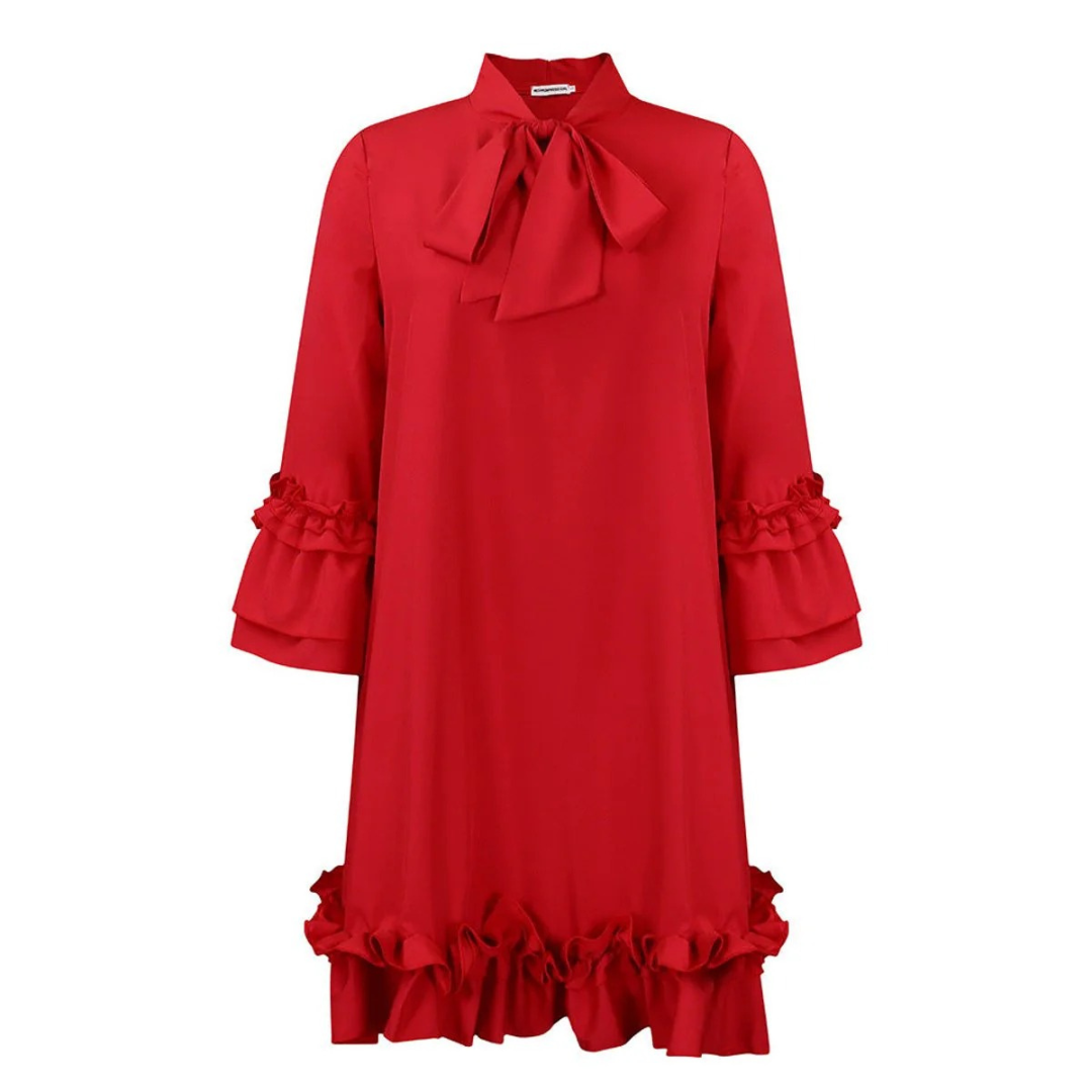 Elsa | Damen Rüschen Tunika Minikleid