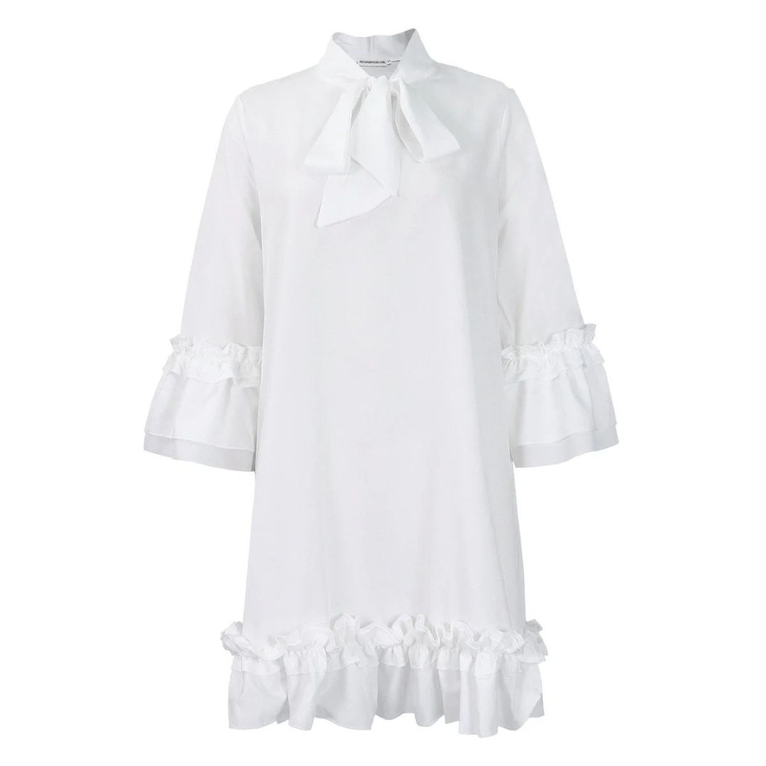Elsa | Damen Rüschen Tunika Minikleid