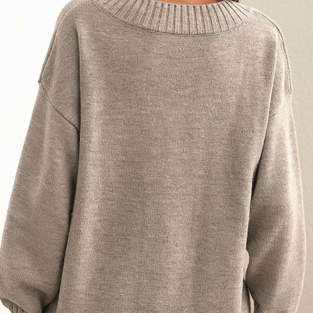 Elvira | Damen Oversize Strickpullover mit V Ausschnitt und Langarm