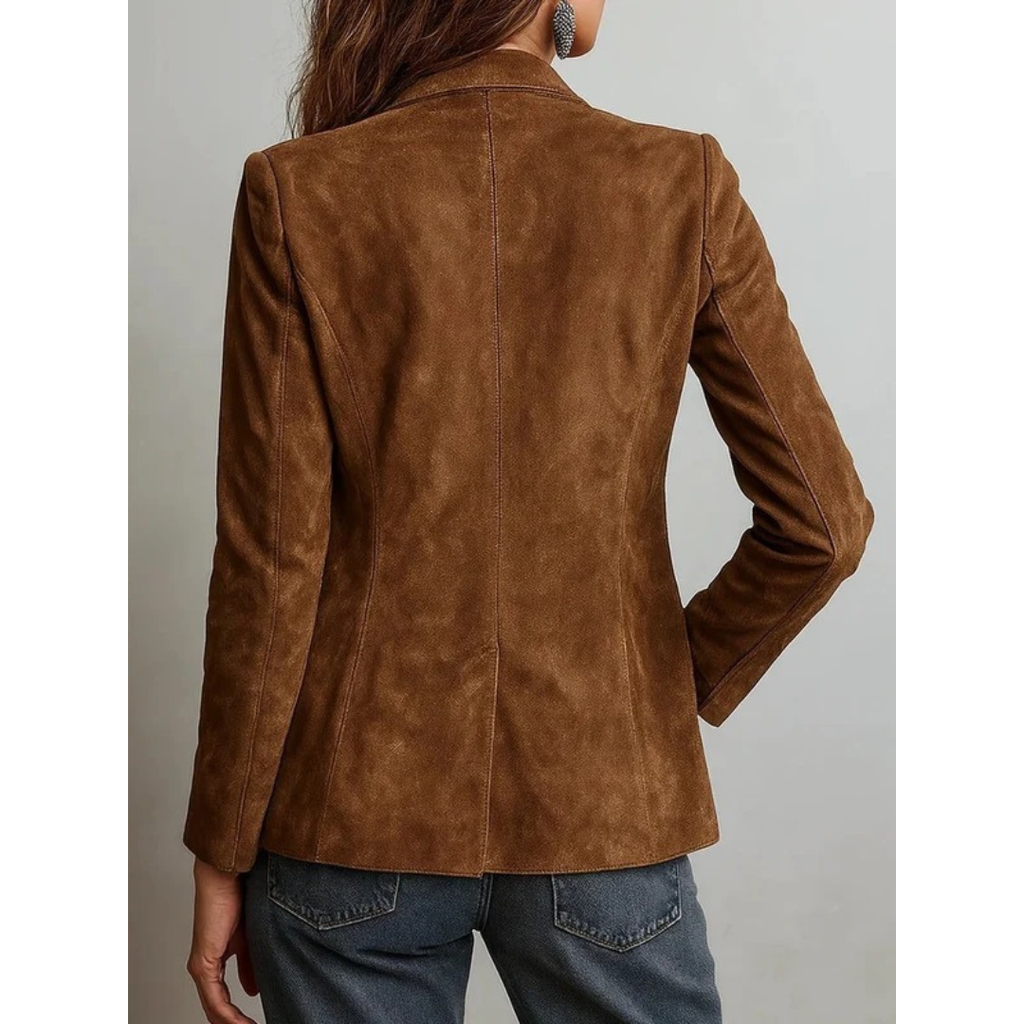 Emilia | Damen Brauner Cardigan Blazer für den Alltag
