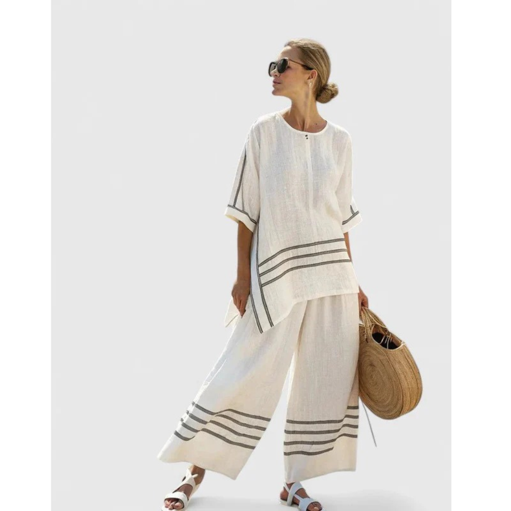 Emilie | Damen Oversize Bluse Und Hosen Set