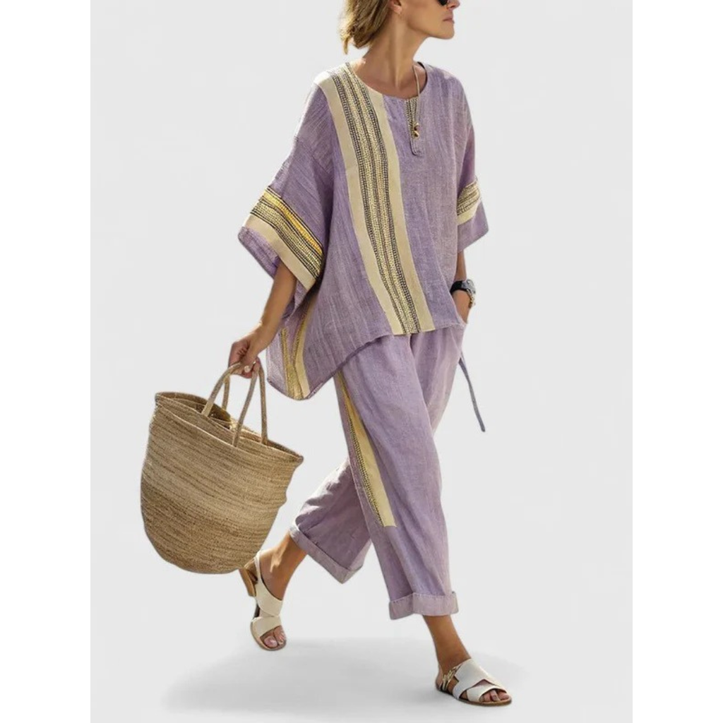 Emilie | Damen Oversize Bluse Und Hosen Set