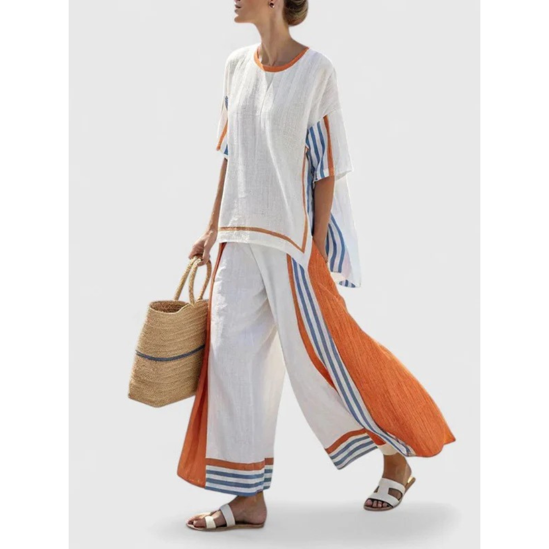 Emilie | Damen Oversize Bluse Und Hosen Set