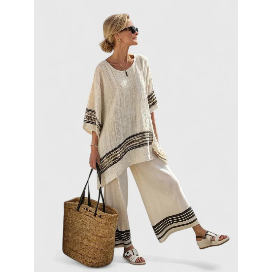 Emilie | Damen Oversize Bluse Und Hosen Set