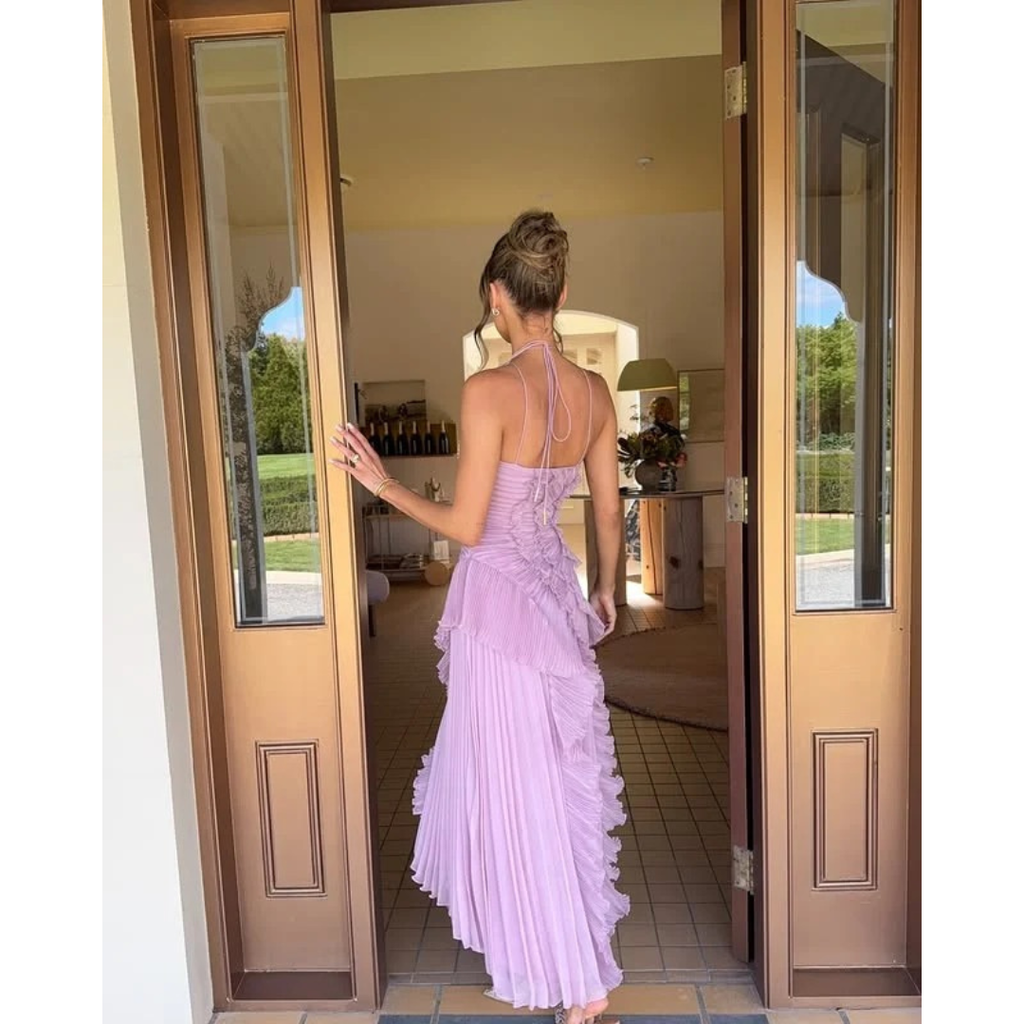 Emma | Damen Elegante Maxi Abendkleid mit Volants