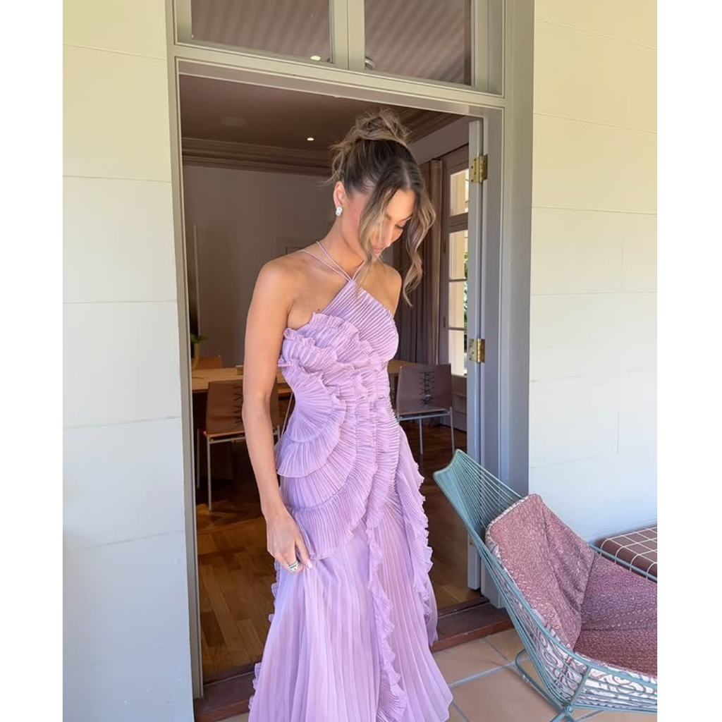 Emma | Damen Elegante Maxi Abendkleid mit Volants