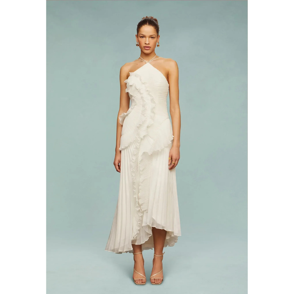Emma | Damen Elegante Maxi Abendkleid mit Volants