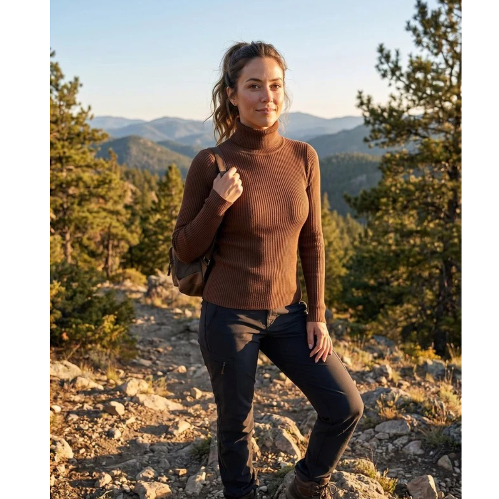 Emma | Damen Elegante Strick Rollkragenpullover