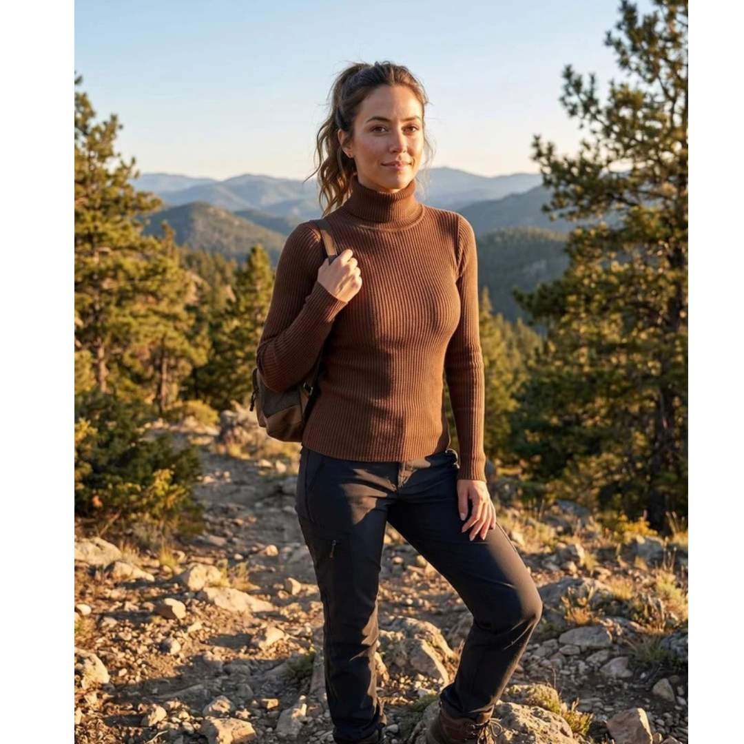 Emma | Damen Elegante Strick Rollkragenpullover