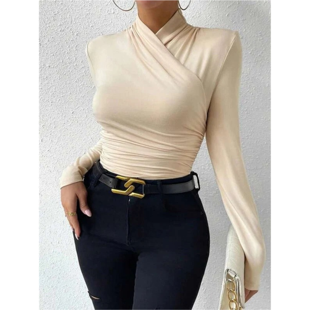 Emma | Damen Langarm Pullover mit V-Ausschnitt
