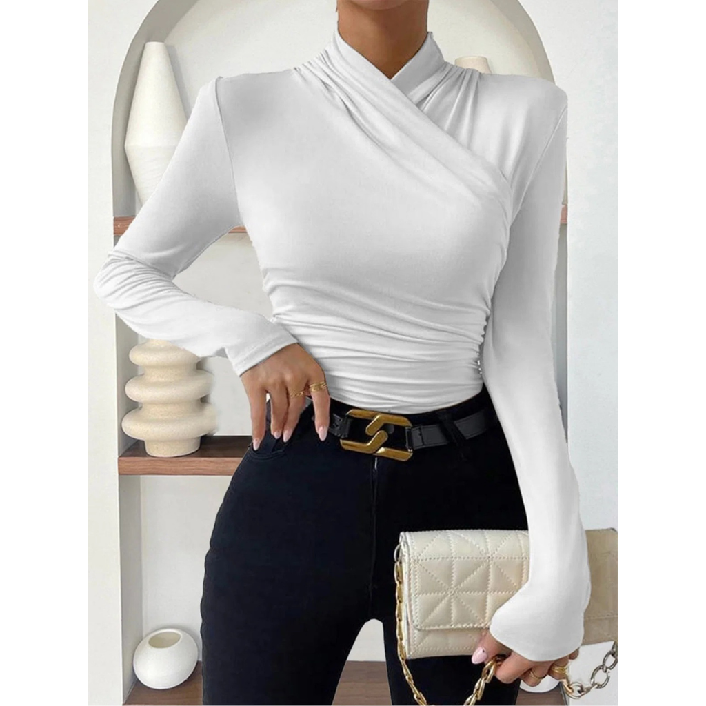 Emma | Damen Langarm Pullover mit V-Ausschnitt