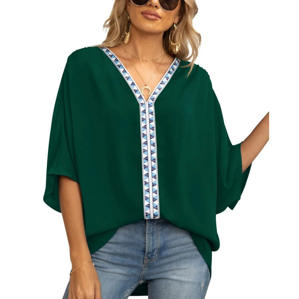 Emma | Damen Oversized V-Ausschnitt Tunika