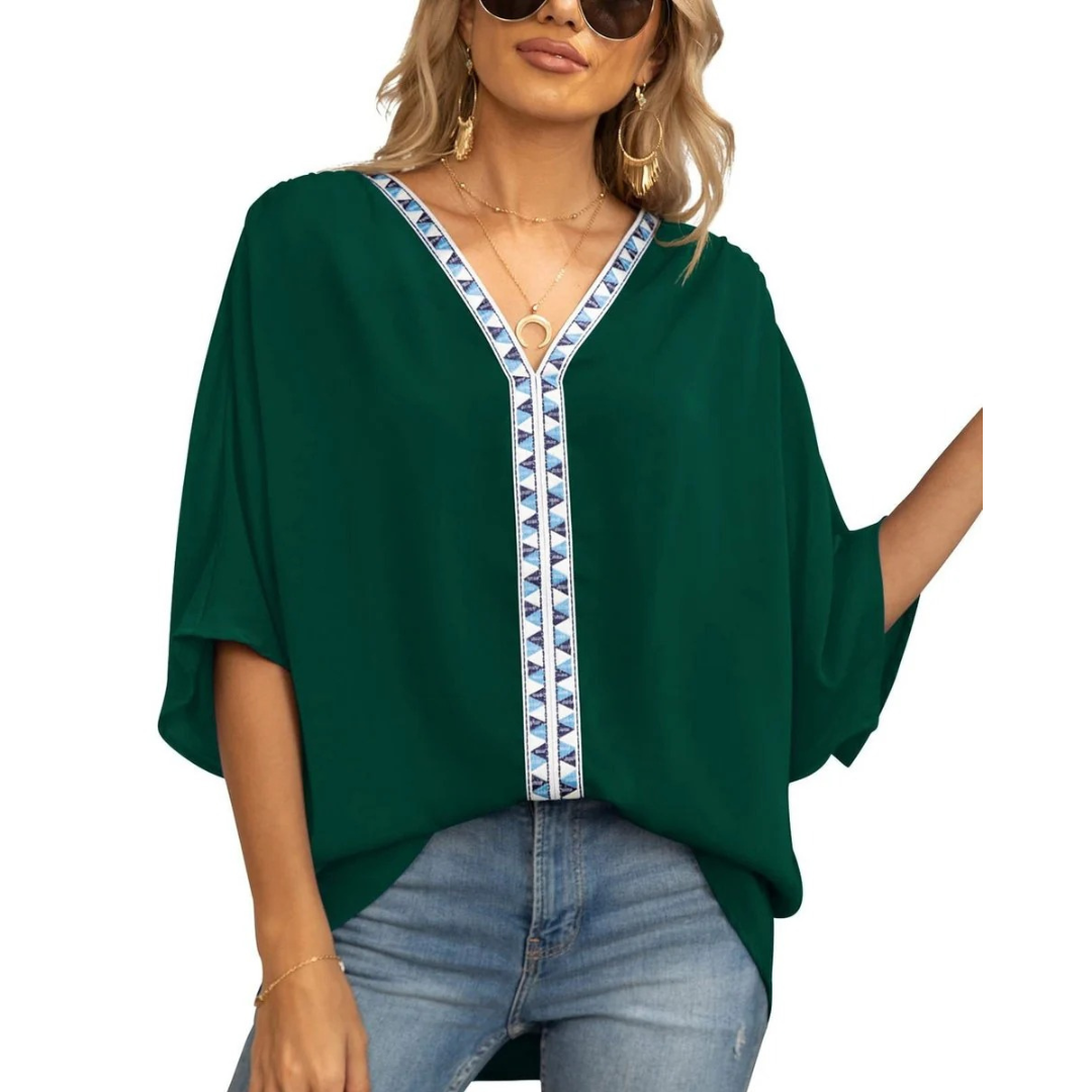 Emma | Damen Oversized V-Ausschnitt Tunika