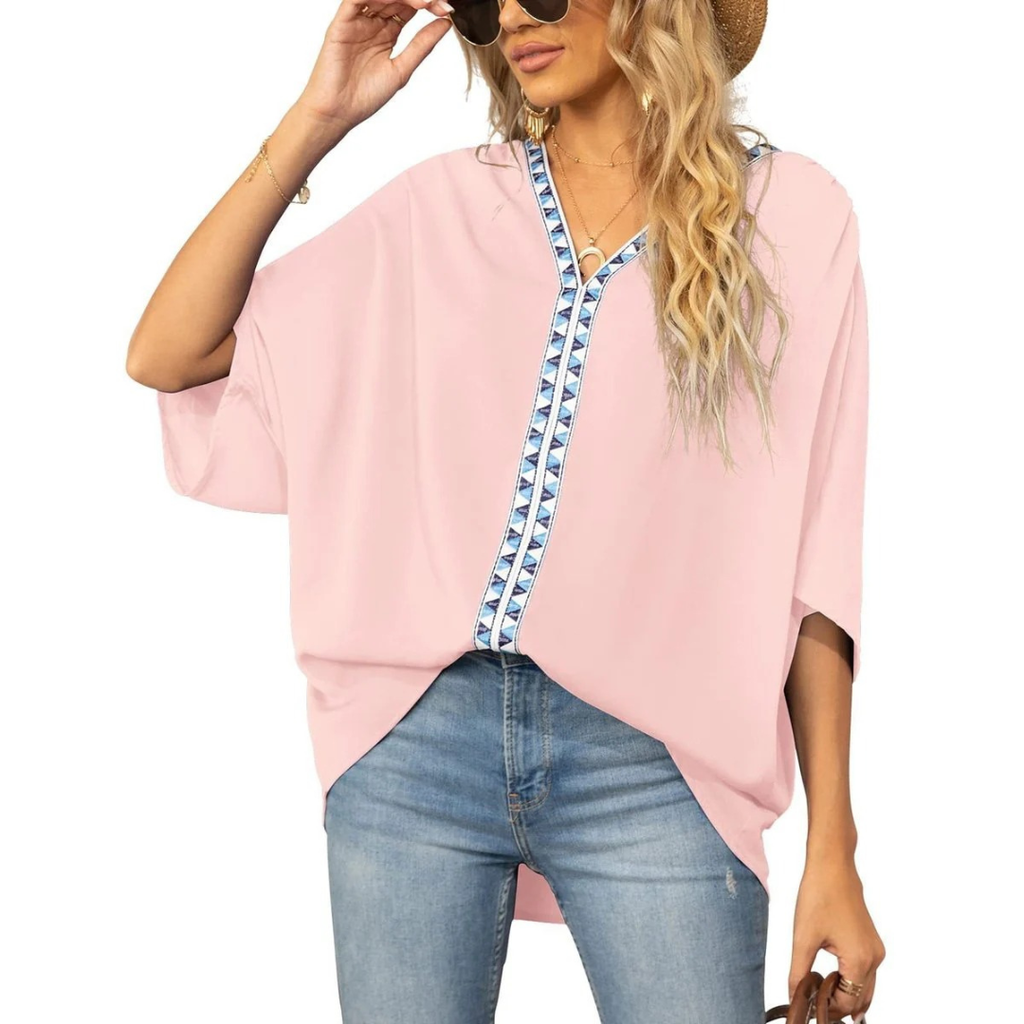 Emma | Damen Oversized V-Ausschnitt Tunika