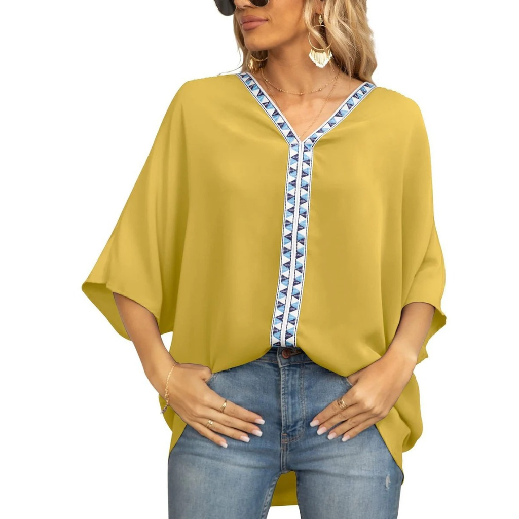 Emma | Damen Oversized V-Ausschnitt Tunika
