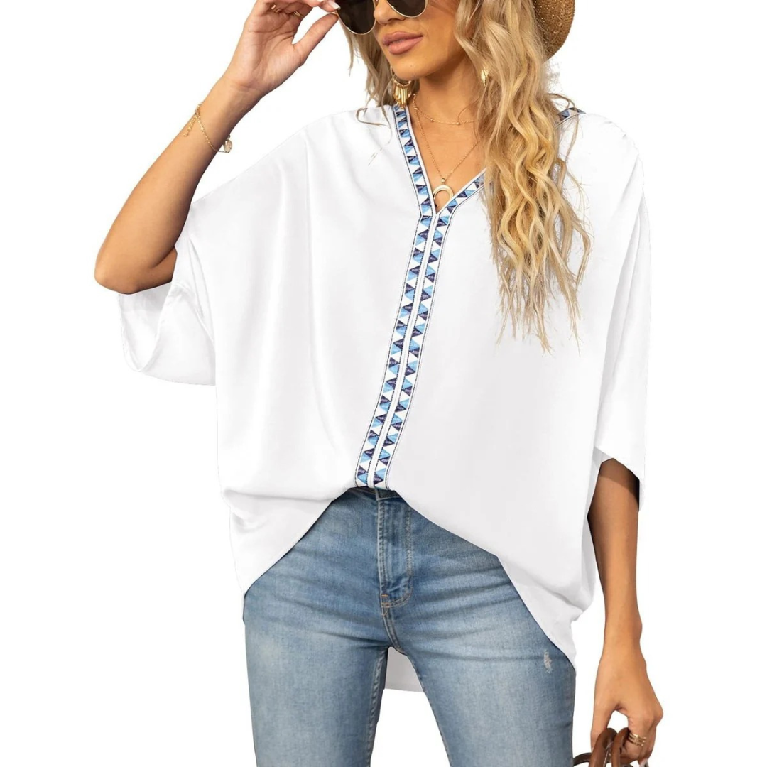 Emma | Damen Oversized V-Ausschnitt Tunika