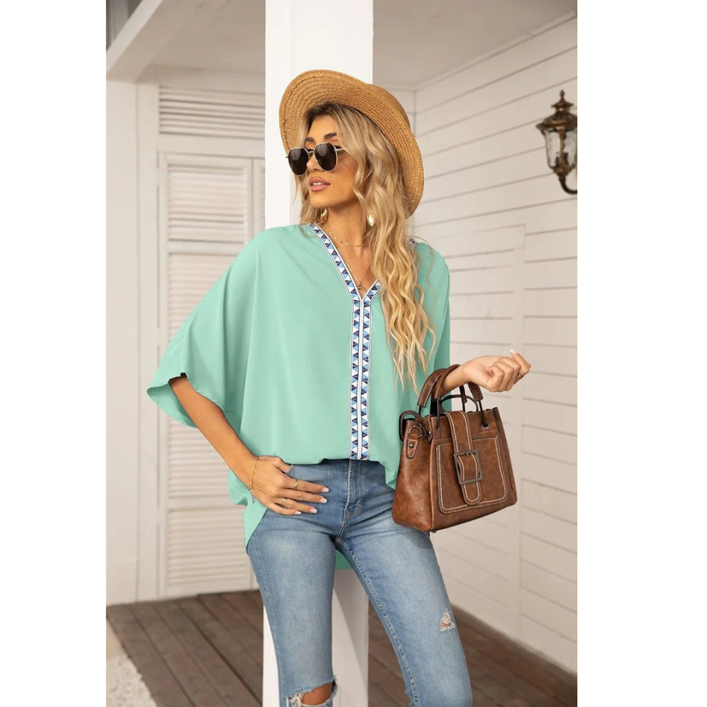 Emma | Damen Oversized V-Ausschnitt Tunika