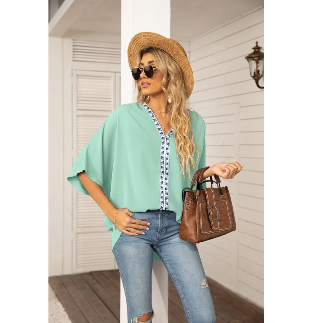 Emma | Damen Oversized V-Ausschnitt Tunika