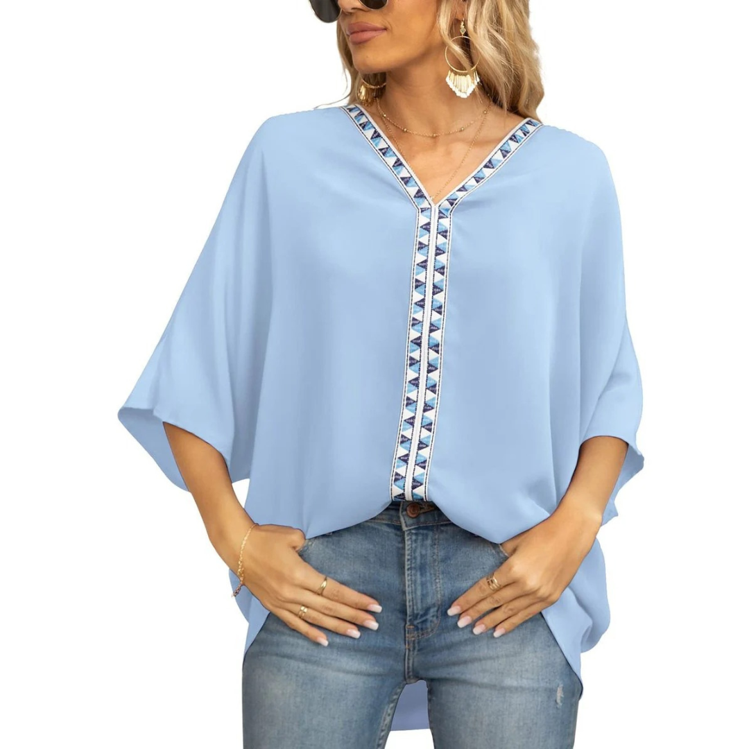 Emma | Damen Oversized V-Ausschnitt Tunika