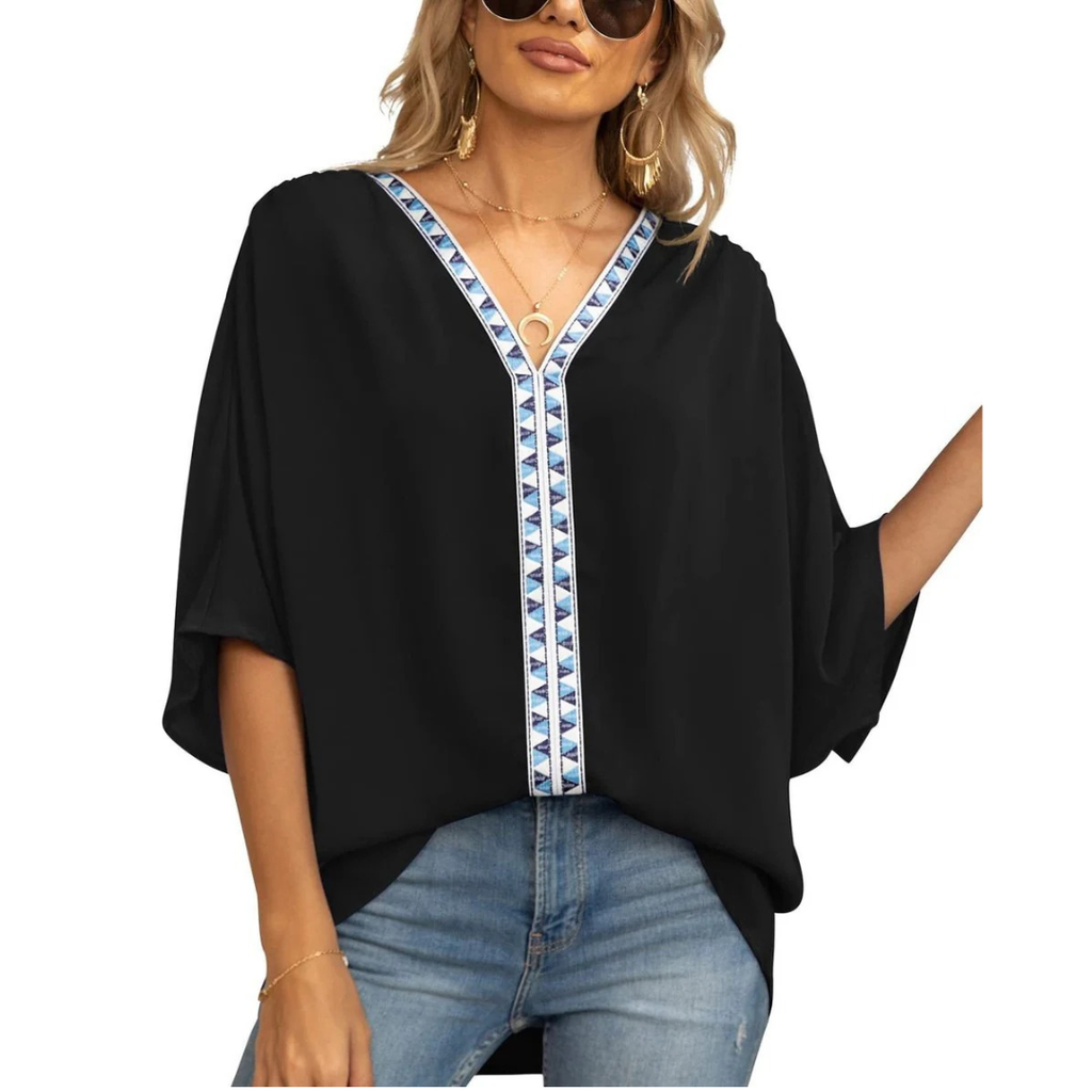 Emma | Damen Oversized V-Ausschnitt Tunika