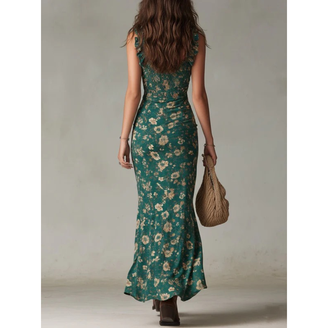 Emmy | Damen Boho Maxikleid Mit Trägern