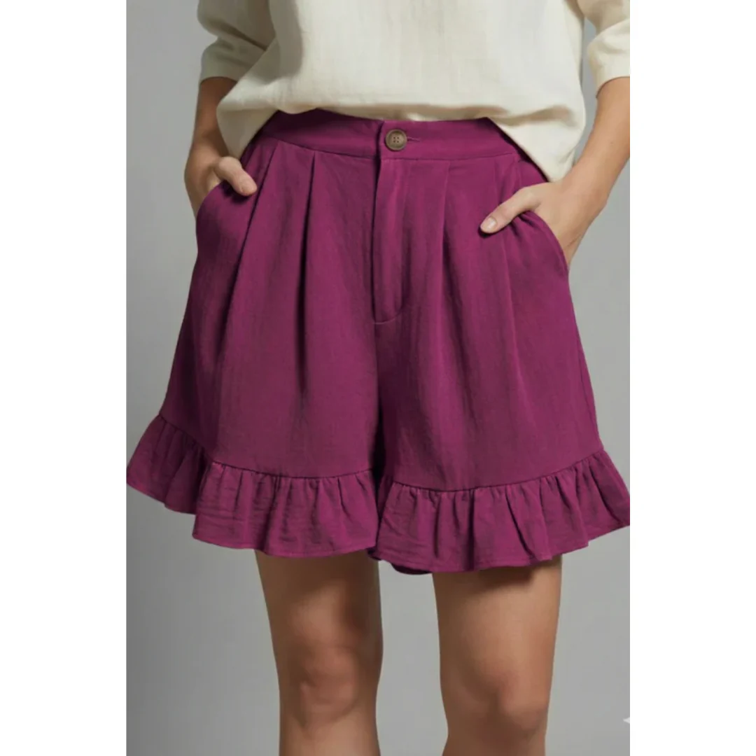Enya | Damen Shorts Mit Rüschen Saum Für Urlaub