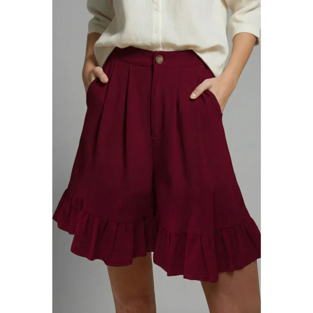 Enya | Damen Shorts Mit Rüschen Saum Für Urlaub