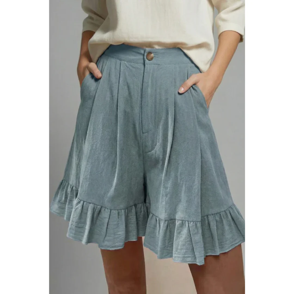 Enya | Damen Shorts Mit Rüschen Saum Für Urlaub