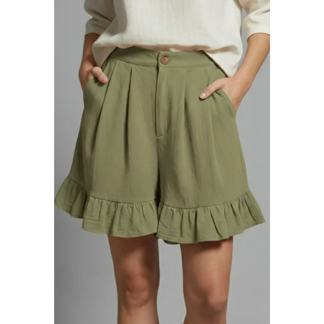 Enya | Damen Shorts Mit Rüschen Saum Für Urlaub