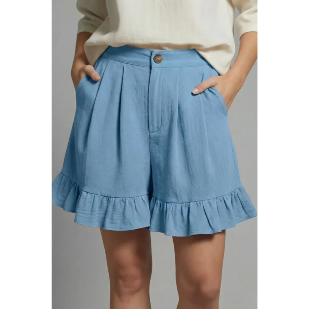Enya | Damen Shorts Mit Rüschen Saum Für Urlaub