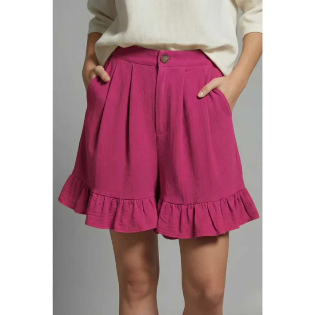 Enya | Damen Shorts Mit Rüschen Saum Für Urlaub