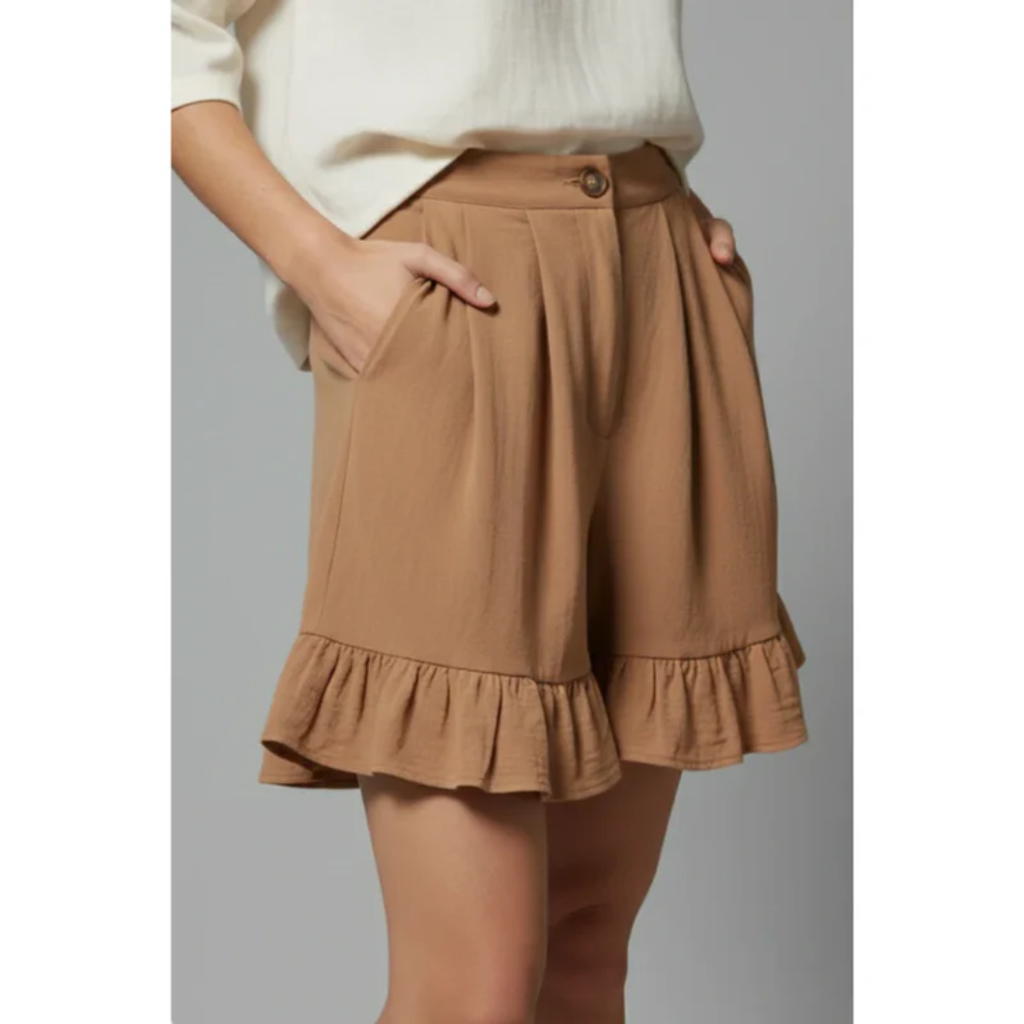 Enya | Damen Shorts Mit Rüschen Saum Für Urlaub