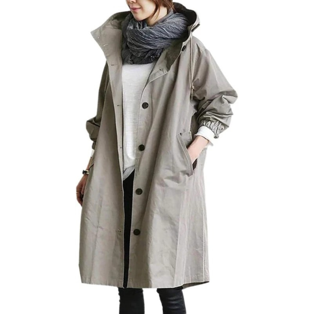 Erika | Damen Wasserdichte Regenjacke in langer Form